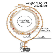 Load image into Gallery viewer, Cathedral Multicolored Pearl Long Cross Necklace
