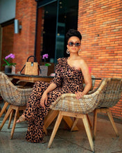 Load image into Gallery viewer, Cheetah One Shoulder Jumpsuit
